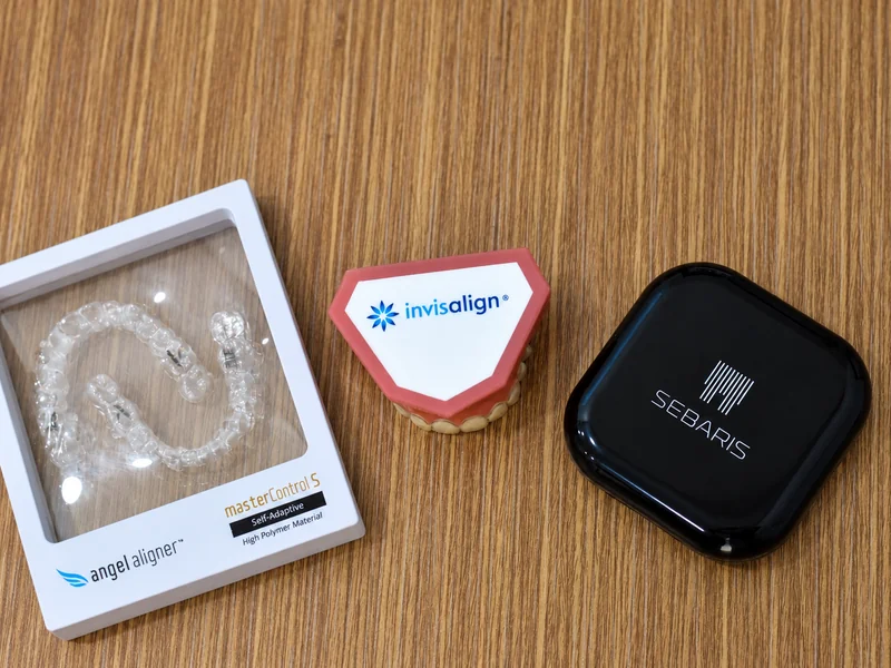 Angel Aligner, Invisalign and Sebaris clear aligner systems